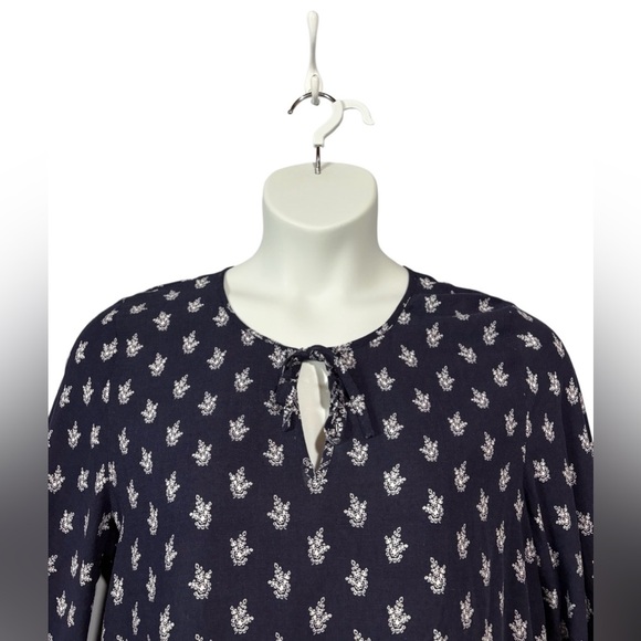 NWOT, LOIS, Navy Blue Viscose Tunic Dress With Pattern, XL - Picture 3 of 9